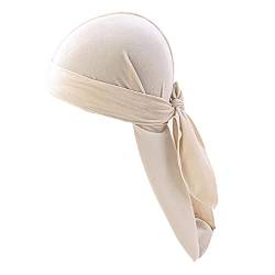 Bandana Kopftuch Chemo Kopfbedeckung Kopfbedeckung Piratmütze Pirattuch Cap für Herren Damen, Beige von Sharplace