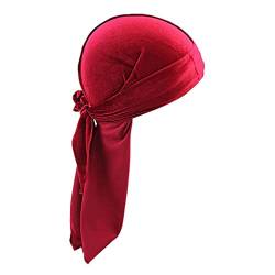 Bandana Kopftuch Chemo Kopfbedeckung Kopfbedeckung Piratmütze Pirattuch Cap für Herren Damen, Weinrot von Sharplace