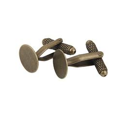 Sharplace 20 Teilige Manschettenknopf Rohlinge Rundes Flaches Basis Pad 12 Mm Befunde Bronze von Sharplace
