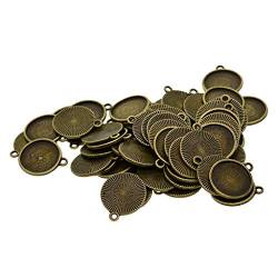 Sharplace 50 Stücke 16mm Runde Charms Anhänger Rohlinge Fassungen für Cabochons Halskette Bastel, Bronze von Sharplace