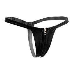 Sharplace Frauen -String Unterwäsche Unterhosen T-Back mit Reißverschluss, Schwarz, 66-95 cm von Sharplace