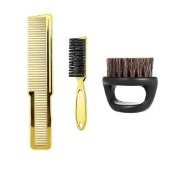 Sharplace Friseurkamm-Set, Styling-Kamm-Kits, Haar-Styling-Werkzeug, Cutter-Kamm-Set, Flattop-Kamm für den Club-Heimgebrauch, Friseurladen, Show, Männer, Gold von Sharplace