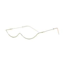 Sharplace Halbrahmen-Brille, Brille ohne Linse, halber Rand, Metallrahmen, einzigartige Dekoration, Brillengestelle für Selfie, Frau, Damen, Reisen, Goldrahmen von Sharplace