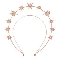 Sharplace Hochzeit Braut Stirnband Kopfbedeckung Dekoration Haarspangen Kopfschmuck Haarband für Bühnenauftritt Jubiläumsparty Kostüm, Roségold von Sharplace