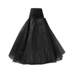 Sharplace Hochzeitskleid-Petticoat-Unterrock, einzelner, lang, bodenlang, Hochzeits-Petticoat-Rock, Krinoline für Brautballkleid, Schwarz von Sharplace