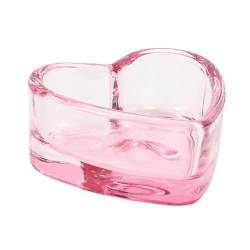 Sharplace Nail Art Liquid Dish Bowl Cup, einfach zu tragen, leicht zu reinigen, Ausrüstung für Frauen, langlebig, Maniküre-Werkzeuge, Nail Art Tool, Herz rosa von Sharplace