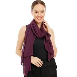 Shawl Factory - Heidi Chiffon Schal Damen Dunkelviolett - Seidenweich und Federleicht - Eleganter Halstuch Damen Schal -Premium Polyester Tuch Damen - Pflegeleichtes Schaltuch - Damenschal von Shawl Factory