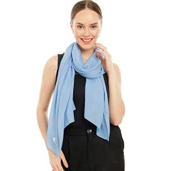 Shawl Factory - Heidi Chiffon Schal Damen Hellblau - Seidenweich und Federleicht - Eleganter Halstuch Damen Schal - Premium Polyester Tuch Damen - Pflegeleichtes Schaltuch - Damenschal von Shawl Factory