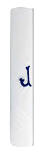 Herren-Taschentücher mit Initialen, 1 bis 13 Stück, Baumwolle, 100 % Baumwolle, 39 cm x 39 cm, Buchstabe J, One size von Shayko