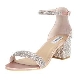 SheSole Damen Sandaletten mit Absatz, High Heels Glitzer Sandalen, Riemchensandalen für Hochzeit Roségold von SheSole