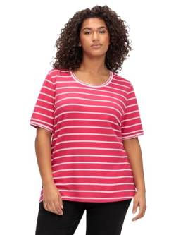 Sheego Damen Große Größen Ringelshirt mit verlängertem Halbarm T-Shirt Basicmode sportlich Rundhals-Ausschnitt - gestreift von Sheego