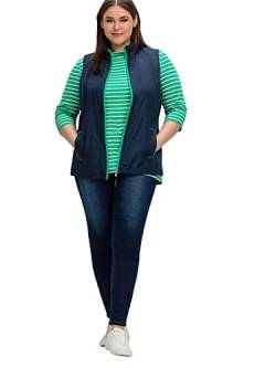 Sheego Damen Große Größen Weste mit Stehkragen und Kontrastdetails Longweste Freizeitmode sportlich - unifarben von Sheego