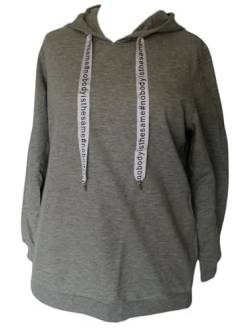 Sheego Damen Pullover Sweatshirt Pulli Kapuze Shirt Grau 44/46-52/54 Langarm Große Größen Übegröße Sweater (DE/NL/SE/PL, Numerisch, 48, 50, Regular, Regular) von Sheego
