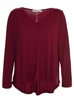 sheego Jerseyjacke Cardigan Jacke Damen Plusgröße Viskose Lagenlook, Farbe:weinrot;Damengrößen:48 von Sheego