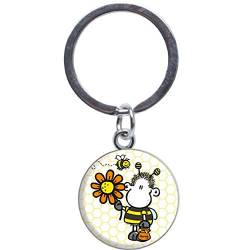Sheepworld - 46823 - Mini Schlüsselanhänger, Bee Happy, Metall, Kunststoff, 5,5cm x 2,5cm von Sheepworld