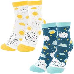 Sheepworld Damen 47582 Socken-Set Motiv Wolken, 2 Paar Damensocken, Größe 36-40 Sockenset, Mehrfarbig von Sheepworld