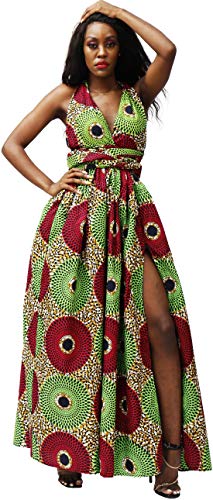 Shenbolen Damen Maxikleid mit afrikanischem Druck, Dashiki, langes Kleid - - XL/3xL von Shenbolen