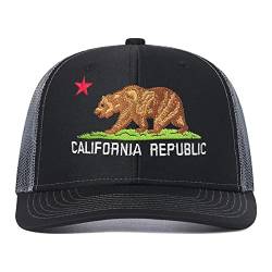 Shenbors Bestickter California Bear Trucker Hut für Damen und Herren, California Bear (Black Grey), Einheitsgr��e von Shenbors