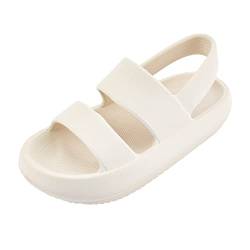 Shenduo Damen Herren Unisex Mode Sandalen Doppelter Riemen Komfort Flach D90121 Beige 38 von Shenduo