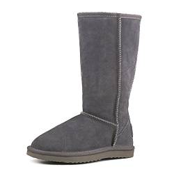 Shenduo Damen Leder Schlupfstiefel Hohe Winterstiefel Klassisch Boots DA5815 Grau 38 von Shenduo