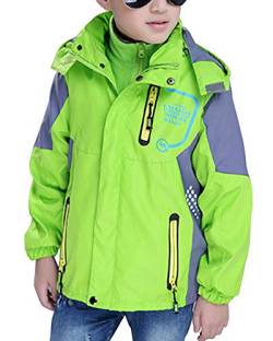 Shengwan 3-in-1 Kinderjacke Jungen Jacke Outdoorjacke Übergangsjacke Windjacke mit Innere Fleecejacke Grün 170 von Shengwan