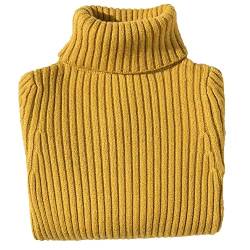 Shengwan Rollkragenpullover Kinder Mädchen Jungen Warm Herbst Winter Langarm Strickpullover Gelb 140 von Shengwan