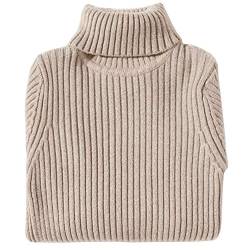 Shengwan Rollkragenpullover Kinder Mädchen Jungen Warm Herbst Winter Langarm Strickpullover Leichter Kaffee 100 von Shengwan