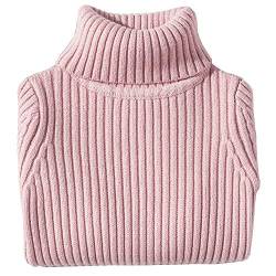 Shengwan Rollkragenpullover Kinder Mädchen Jungen Warm Herbst Winter Langarm Strickpullover Pink 110 von Shengwan