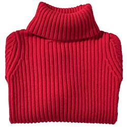 Shengwan Rollkragenpullover Kinder Mädchen Jungen Warm Herbst Winter Langarm Strickpullover Rot 150 von Shengwan