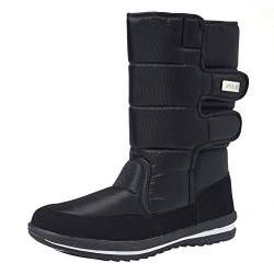 Shenji Herren Schneestiefel Halbschaft mit Rutschfester Sohle Winterboots Warm Gefüttert H1038 Schwarz 44 von Shenji