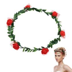 Blumenkrone Stirnband - Handgemachter Haarkranz Florale Kopfbedeckung,Foto-Requisite Damen-Stirnbänder, verstellbare Kopfbedeckung im Waldstil für Festival, Brautparty, Hochzeit von Shenrongtong