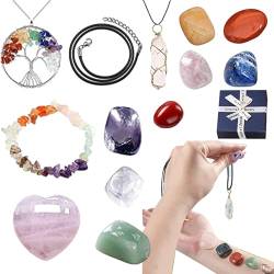 Natürliches Heilkristall-Set | 13 Stück bunte natürliche Heilkristalle und Steine | Kristall-Set für Anfänger, Sammlung, Meditation, Yoga, Damen, Kristallschmuck für Heimdekoration Shenrongtong von Shenrongtong