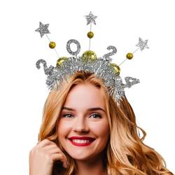 Neujahrs-Stirnband - Kreatives Stirnband für Silvester 2024 - Kostümzubehör für Mädchen, universelles 2024-Stirnband für Heimtreffen, Schultreffen, Barparty Shenrongtong von Shenrongtong