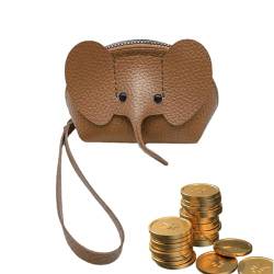 Shenrongtong Elefanten-Geldbörsen für Damen, Elefanten-Geldbörse,Süße Wechseltasche | Kreditkarteninhaber-Geldbörse, Kleintier-Münzengeldbörse für Frauen mit Reißverschluss, PU-Leder-Wechselgeldbörsen von Shenrongtong