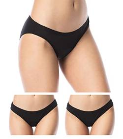 Shero Auslaufsichere Bikini-Periodenunterwäsche, natürliche Geruchskontrolle & Feuchtigkeitstransport Unterwäsche für Frauen - Schwarz - Small von Shero