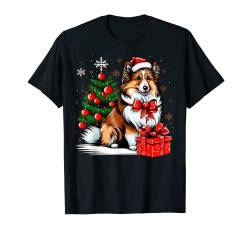 Sheltie Weihnachtsmann auf Weihnachten Shetland Schäferhund T-Shirt von Shetland Sheepdog lover apparel for Sheltie owner