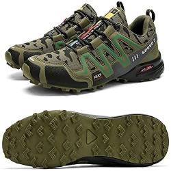 Cycling Shoes ​Mens,Road No-Locking Fahrradschuhe Herren/Cycling Shoes Outdoor Wearresistant Comfortable Riding Sneakers/Hiking Shoe,Green Camouflage,47 von Shhyy