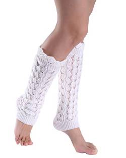 Damen Mädchen 1 Paar Strick Spitze Stulpen Beinstulpen Legwarmers 80Er Weiß von ShiFan