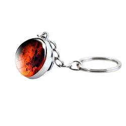 Planet Anhänger Schlüsselanhänger für Männer Frauen Beste Freundin Geburtstagsgeschenk für Kinder Jungen Mädchen Glow in the Dark Globe Keychain, Mars, S von ShiQiao Spl