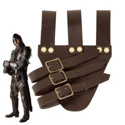 Scheidenhaltergürtel - Verstellbarer Kostümgürtel aus Leder,Pirat Cosplay Retro Mittelalter Holster Mittelalter Ritter Ledergürtel Shichangda von Shichangda