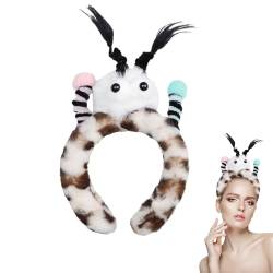 Spa Makeup Stirnband - Big Eye Cartoon mit Zöpfen Plüsch Stirnband,Rutschfeste Requisiten, Haarspangen, lustige Stirnbänder für Frauen für die Neujahrs-Weihnachtsparty von Shichangda
