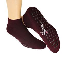 ABS Antirutsch Sport Socken für Damen & Herren - Strümpfe aus KBA Bio Baumwolle, Farben alle:bordeaux, Größe:39/42 von Shimasocks