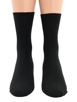 Arztsocken Berufssocken schwarz 100% Baumwolle Fünferpack ohne Gummidruck, Farben alle:schwarz, Größe:35/38 von Shimasocks