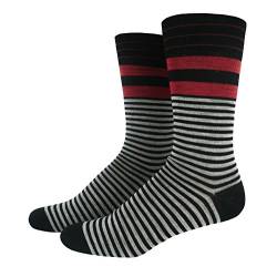 Herren Ringelsocken Wollsocken - Socken - Strümpfe geringelt aus 80% kbT Wolle, Farben alle:schwarz/dunkelrotmeliert/graumeliert, Größe:39/40 von Shimasocks