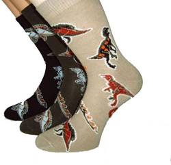 Shimasocks Coole Kids Dino Socken - Kinder Strümpfe mit Dinosaurier Motiv im 3erPack, Farben alle:oliv/beige/marine, Größe:39/42 von Shimasocks
