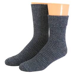 Shimasocks Damen Herren Socke ohne einschneidenden Gummi mit Alpaka, Farben alle:stahl mouline, Größe:39/42 von Shimasocks