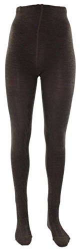 Shimasocks Damen Strumpfhose Zopfmuster SLIM FIT, Farben alle:braunmeliert, Größe:40/42 von Shimasocks