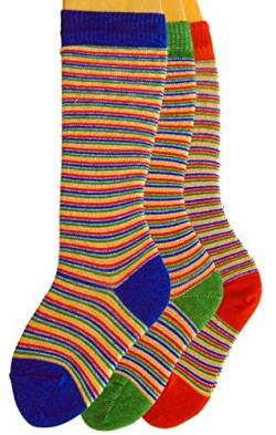 Shimasocks Kinder Kniestrümpfe Ringel 3er Pack, Farben alle:Feinringel, Größe:35/38 von Shimasocks