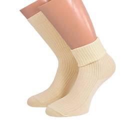 Shimasocks Kinder Socken mit Umschlag 100% Baumwolle, Farben alle:ecru, Größe:35/38 von Shimasocks