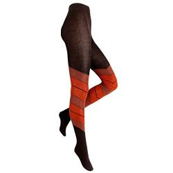 Shimasocks Modische Damen Strickstrumpfhose - Strumpfhose diagonal geringelt - TOP QUALITÄT - Einzeln oder im 3er Pack, Farben alle:Orangetöne, Größe:46/48 von Shimasocks